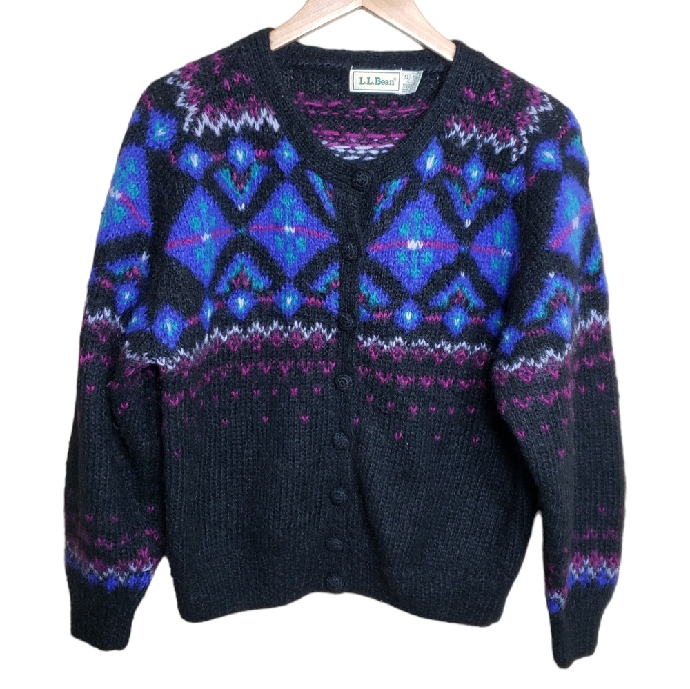Vintage Sweater Nordic Print Cardigan - Picture 2 of 7